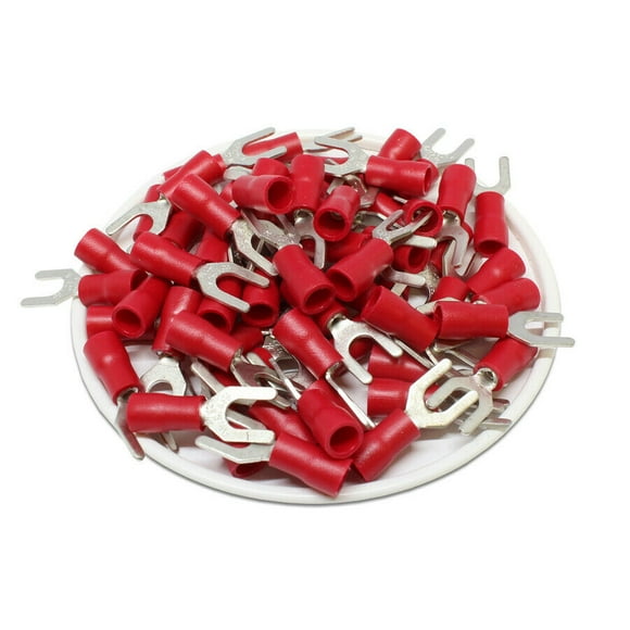 E-RR8-100 22/18-Gauge #8 Economy Vinyl Ring Terminals E-RR8-100 22/18-Gauge #8 Economy Vinyl Ring Terminals
